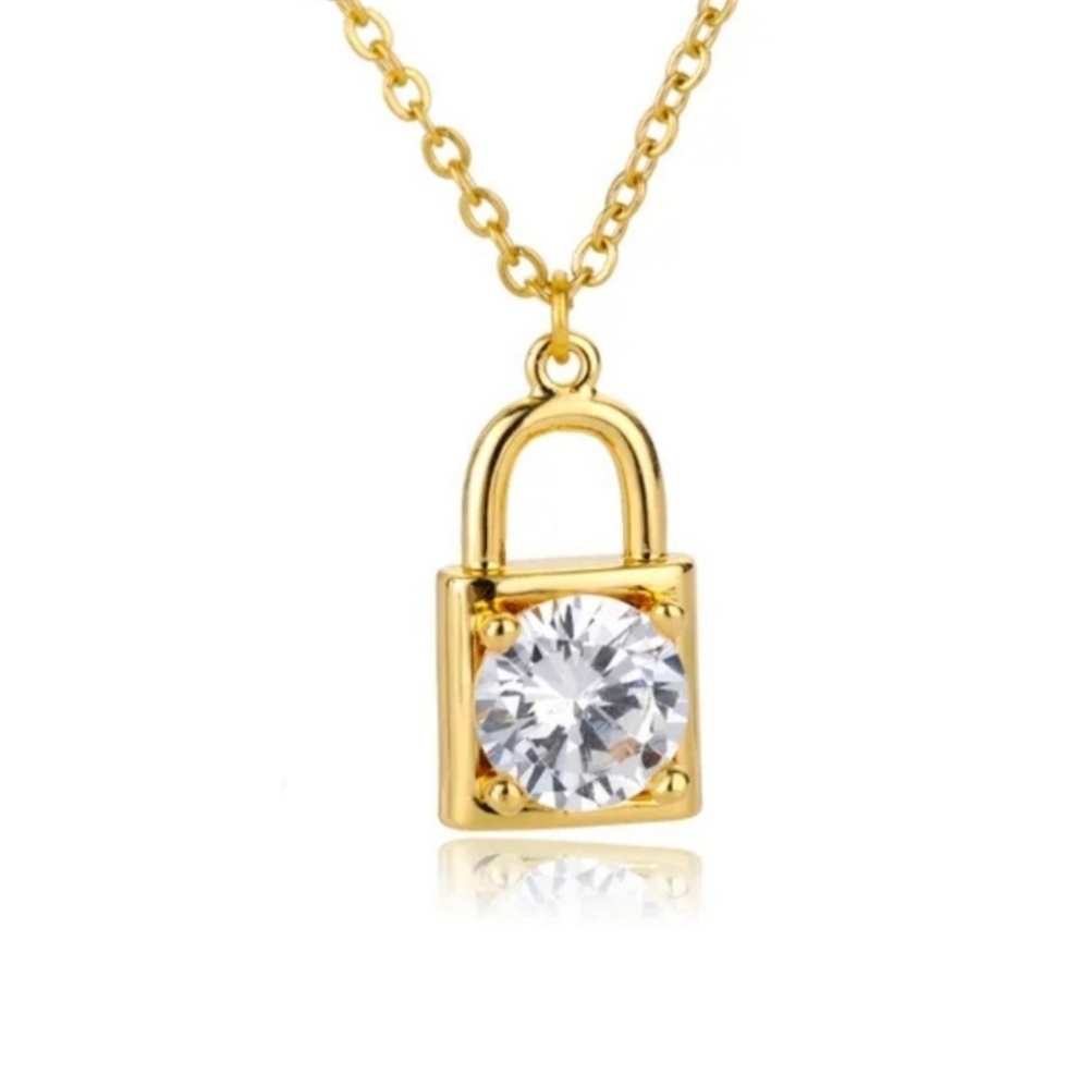 Gold Chain Purse Pendant Padlock Necklace